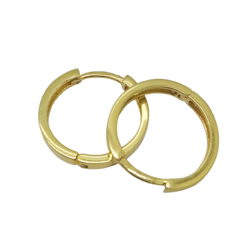 Brinco Argola 13 mm Redondo Ouro Dourado BRX0617