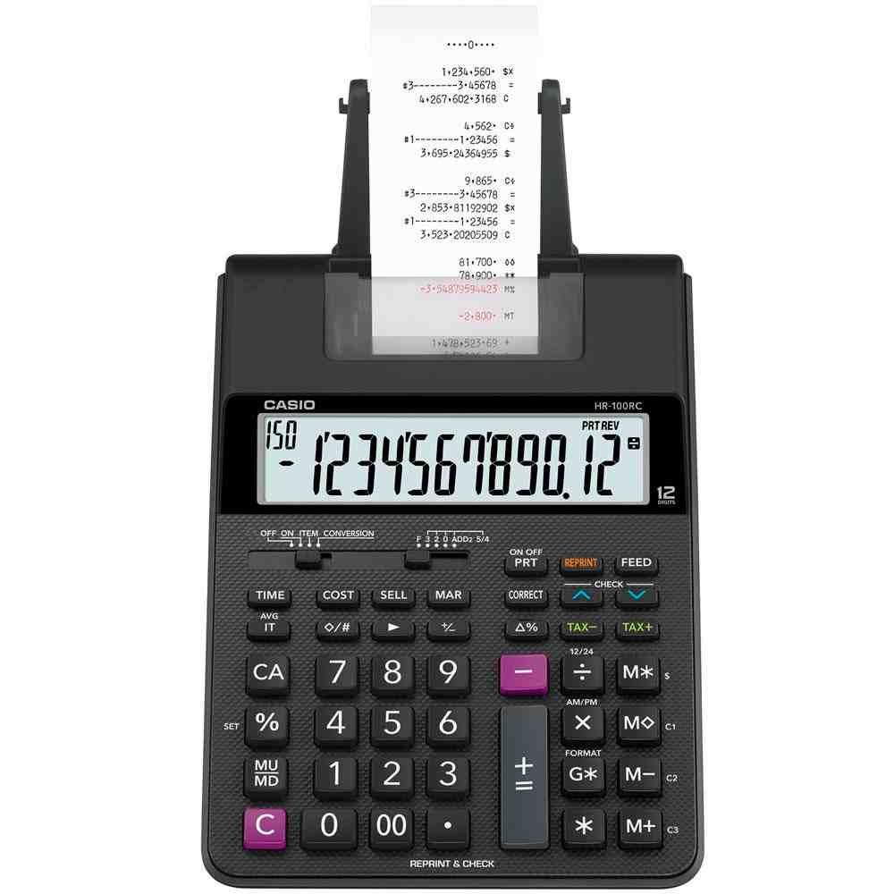 Calculadora Preta Casio HR-100RC-BK-B-DC
