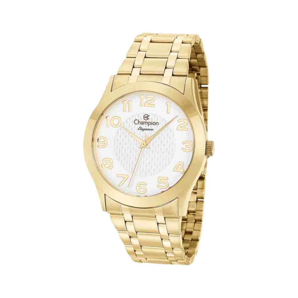 Kit Relógio Champion Elegance Dourado Feminino CN26537W