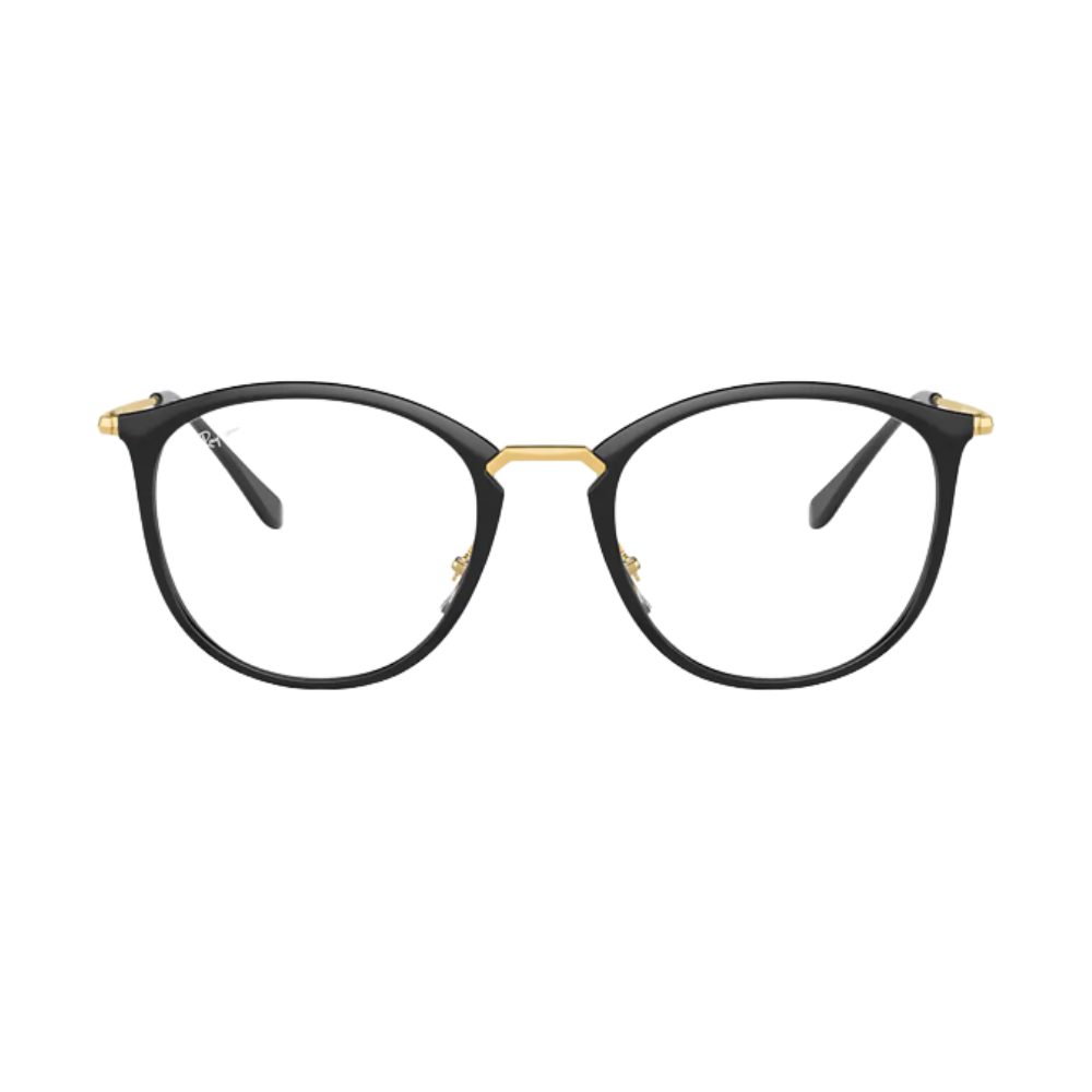 Armação de Grau Ray-Ban Preto Dourado 0RX7140 2000  49