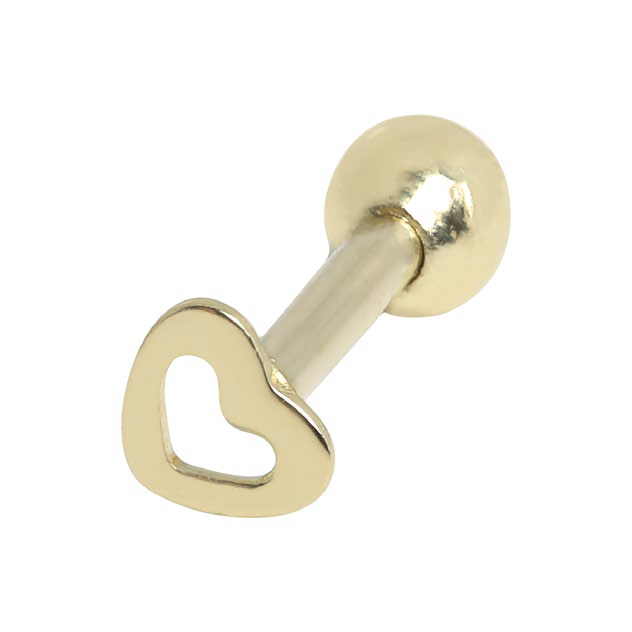 Piercing Coração Liso Ouro Dourado BRX0939