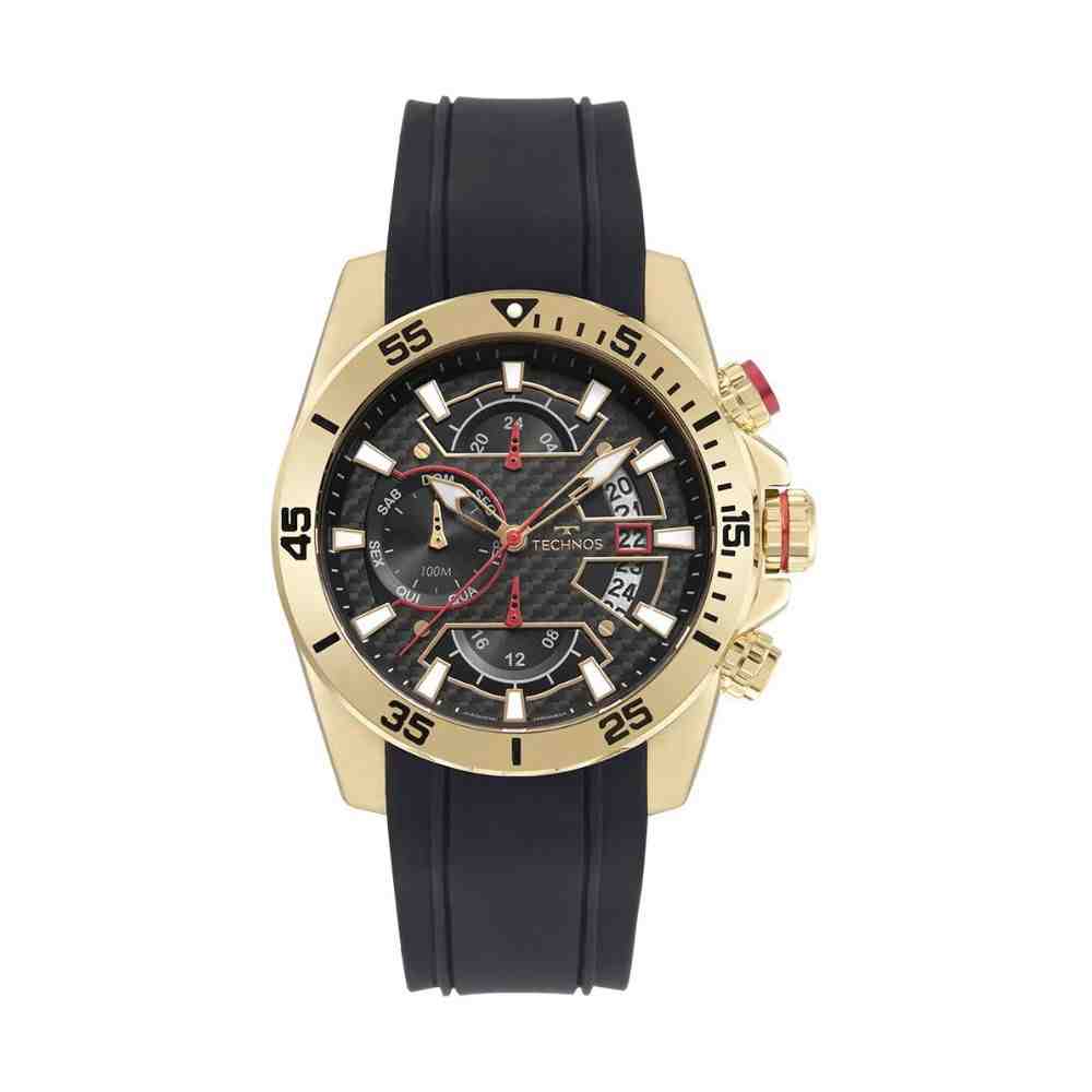 Relógio Technos Ts Carbon Preto Dourado Masculino JP15AA/0P