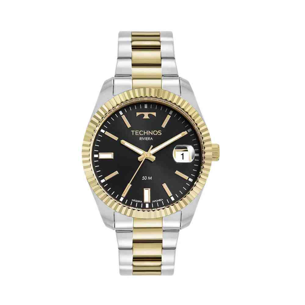 Relógio Prata e Dourado Masculino Technos Riviera 2415DI/1P