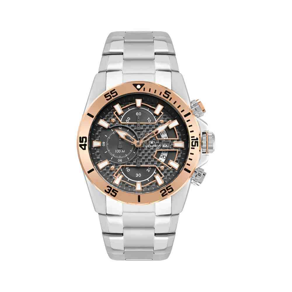 Relógio Technos Carbon Prata Masculino OS10FK/1F
