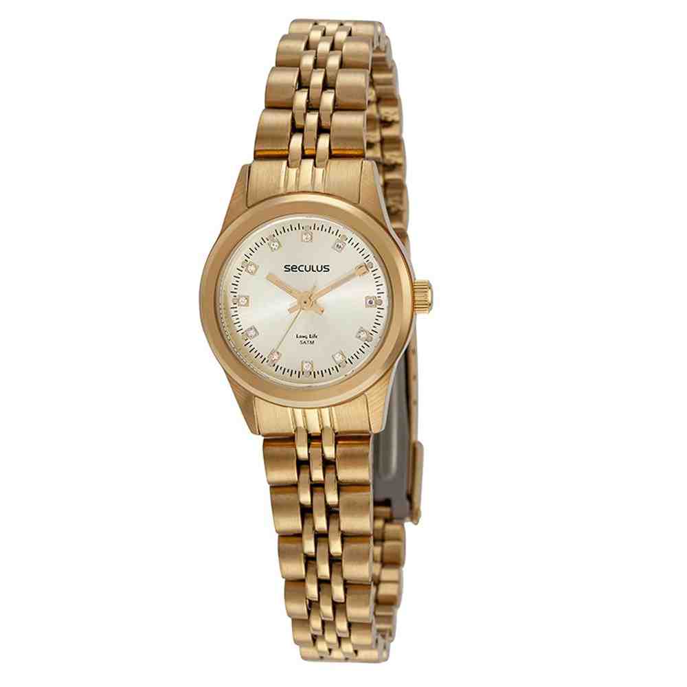 Relógio Dourado Feminino Seculus 44052LPSVDA1