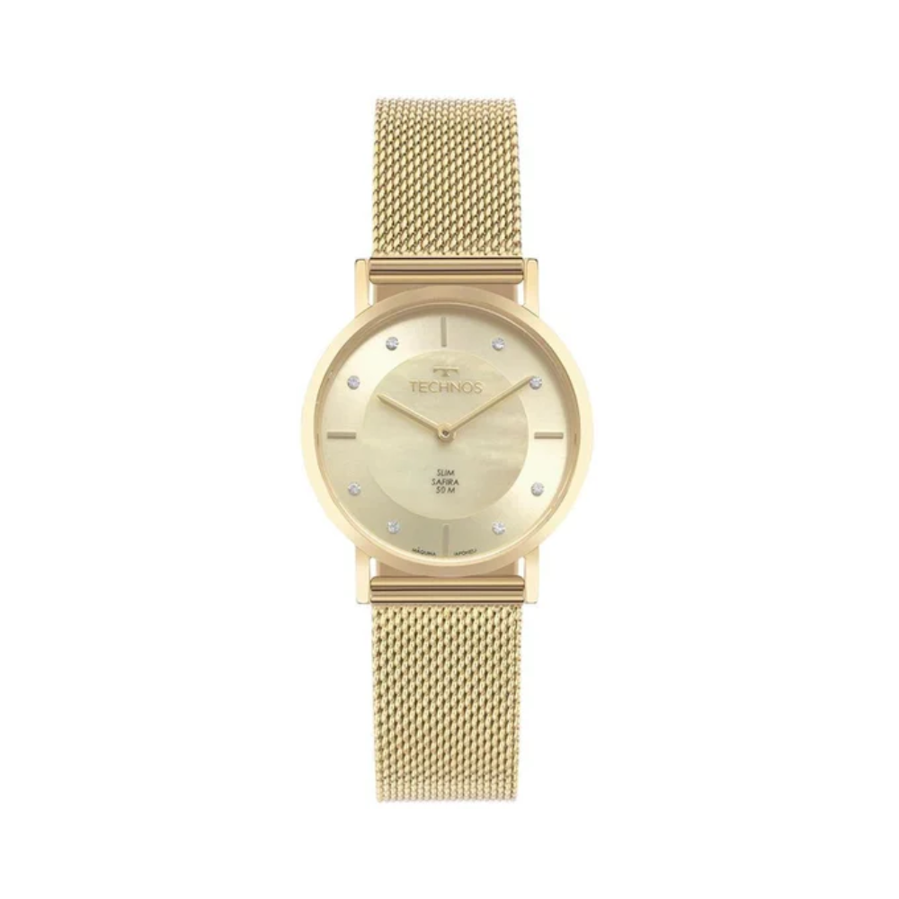 Relógio Dourado Feminino Technos Slim 2025LTX/1X