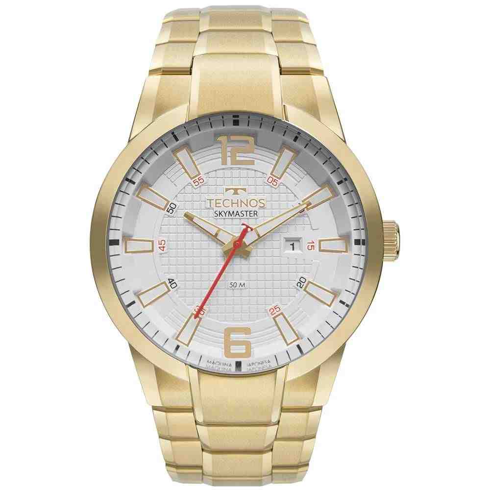 Relógio Dourado Masculino Technos Skymaster 2117LDY/1K