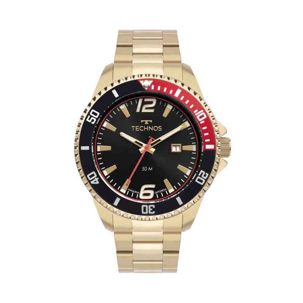 Relógio Dourado Masculino Technos Racer 2115NCM/1P