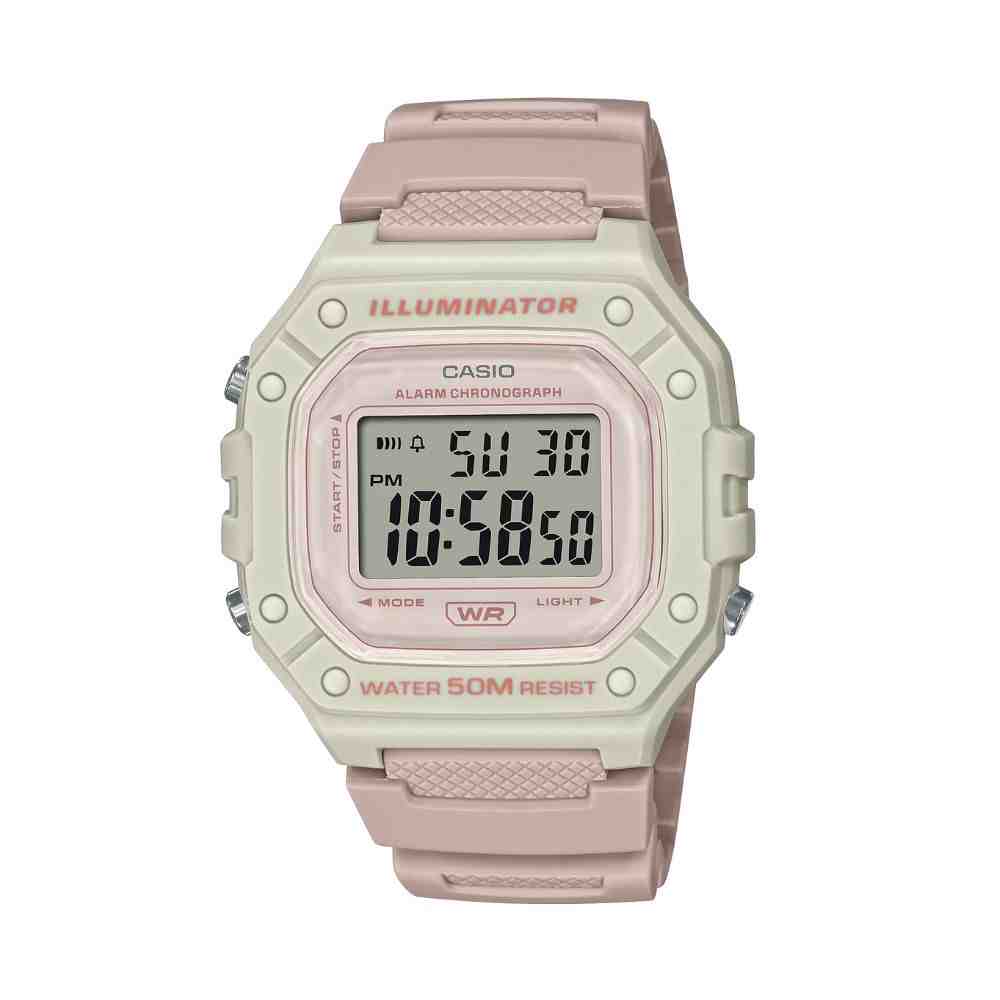 Relógio Rosa Claro Feminino Casio W-218HC-4A2V