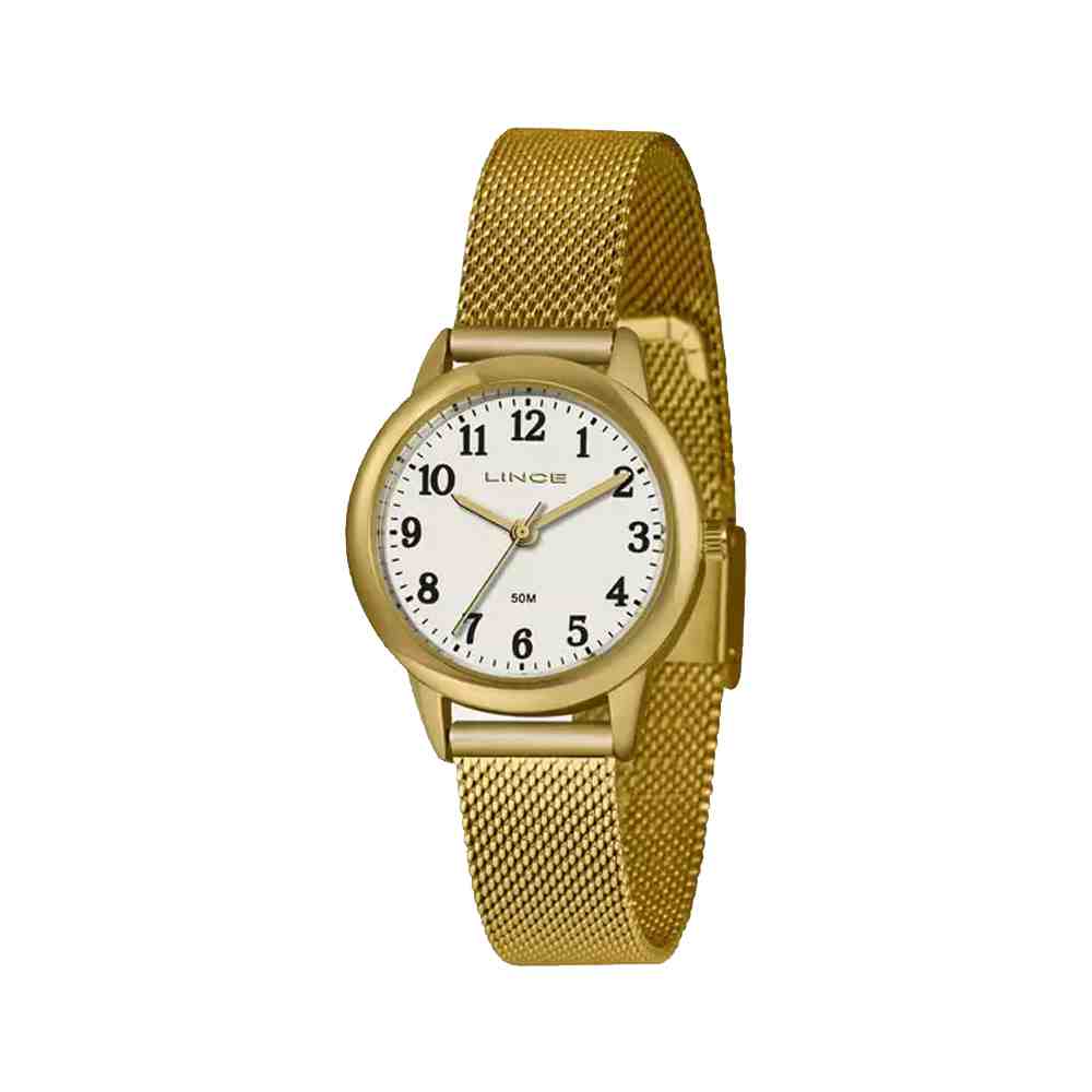 Relógio Dourado Feminino Lince Classic LRG4653L