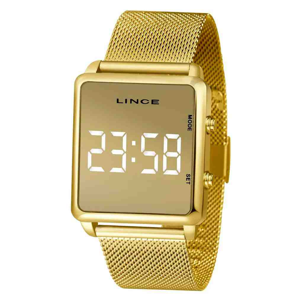 Relógio Dourado Feminino Lince MDG4619L