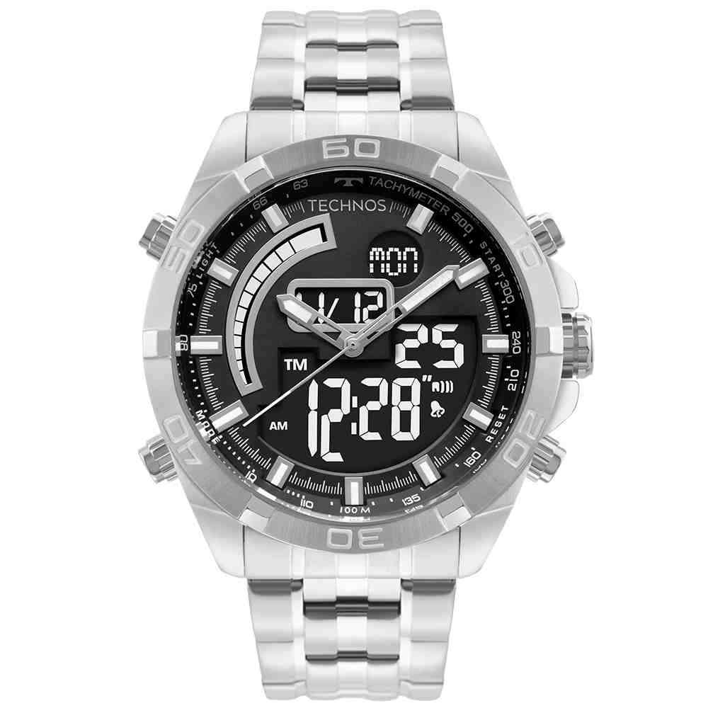 Relógio Prata Masculino Technos Ts Digitech BJ3496AB/1K