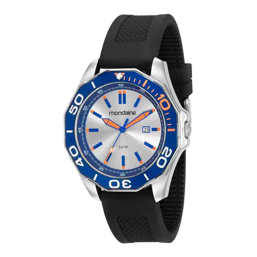 Relógio Mondaine Preto Prata Masculino 83373G0MVNI1