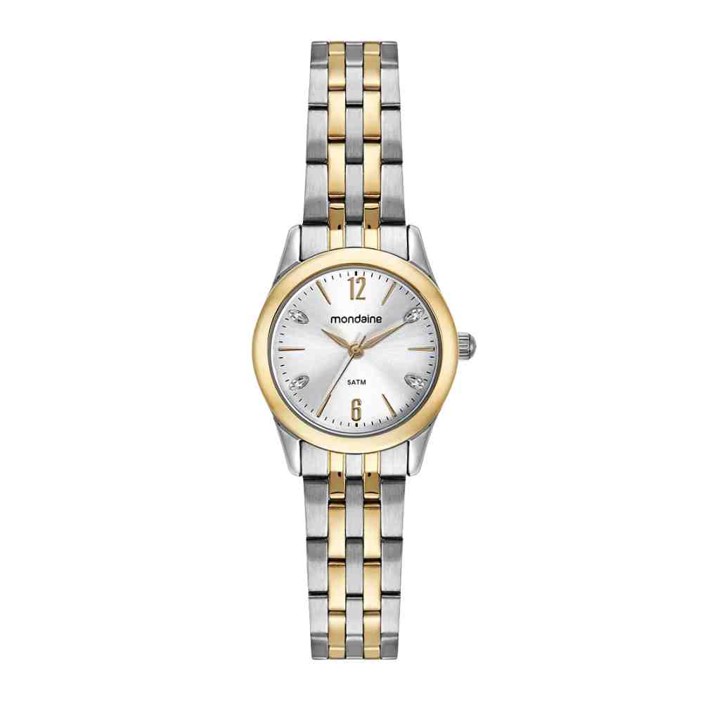 Relógio Mondaine Prata Dourado Feminino 32587LPMVBE3