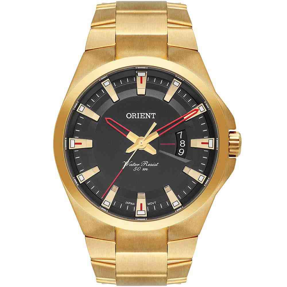 Relógio Orient Masculino Dourado Preto – MGSS1220 P1KX