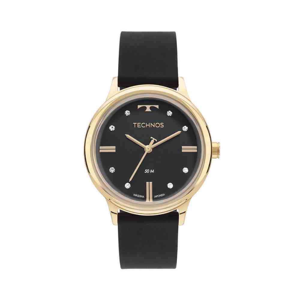 Relógio Technos Style Preto e Dourado Feminino 2039DS/2P