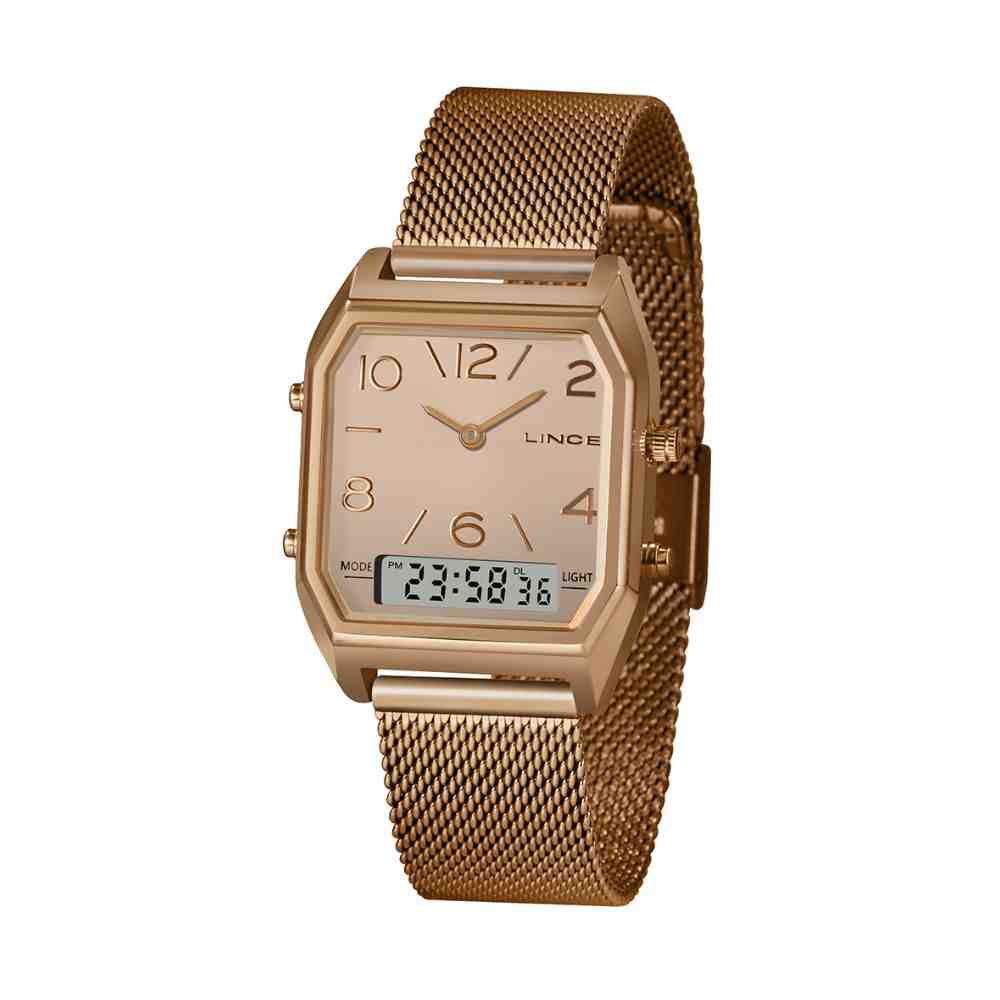 Relógio Rosé Feminino Lince Anadigi LARH118L