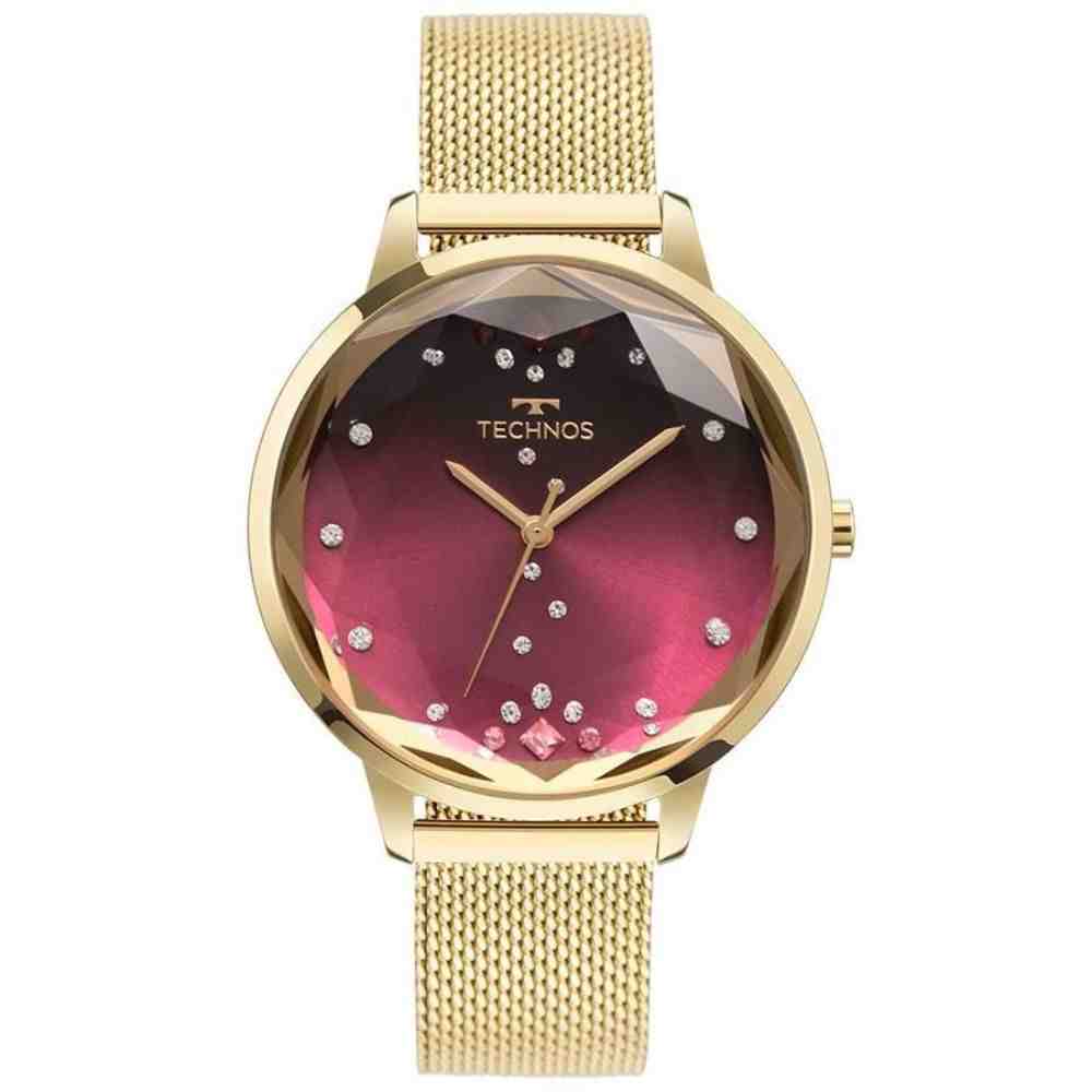 Relógio Dourado Feminino Technos Crystal 2036MQG/1G