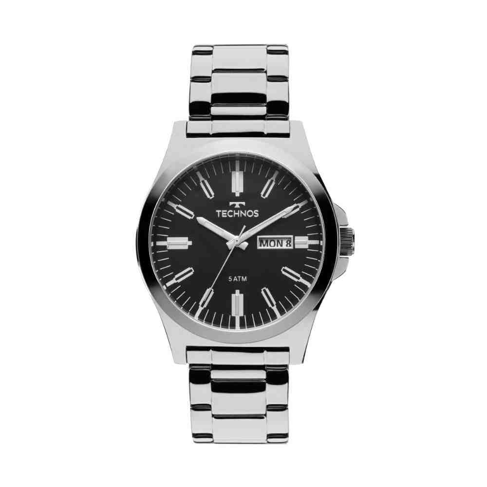 Relógio Prata Masculino Technos Steel 2305AX/1P