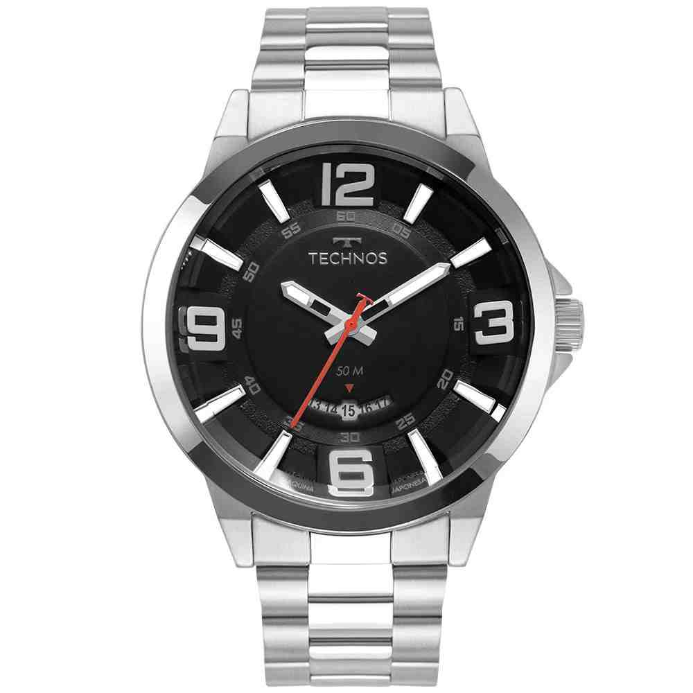 RELÓGIO PRATA MASCULINO TECHNOS RACER – 2117LDI/1P